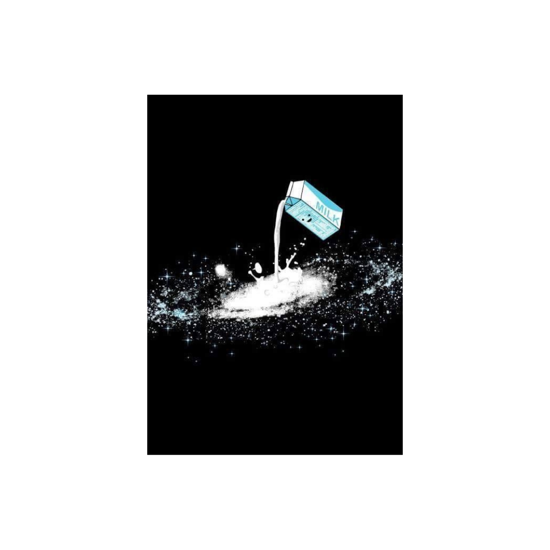 تابلو پاکت شیر و کهکشان راه شیری